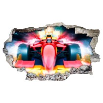 Vinilos fórmula 1 pared rota 3d